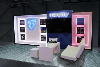 個性展臺，粉色展臺，展臺燈光設計